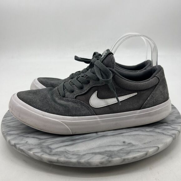 Nike SB Shoes Mens 9 Gray White Chron Solarsoft Skateboarding Sneaker CD6278-009 - Picture 4 of 13